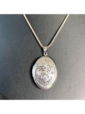 Sagittarius Zodiac Locket Necklace Silver-tone